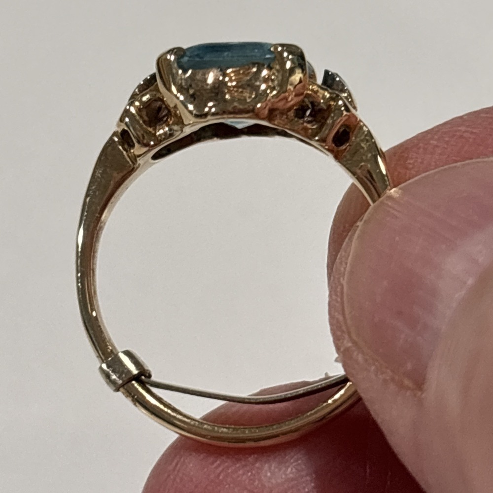 Gold Tone And Blue Topaz Bracelet And Ring Set NWOT - Picture 4 of 9
